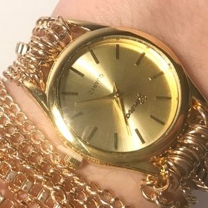 Geneva Quartz Watch Stainless Steel Back